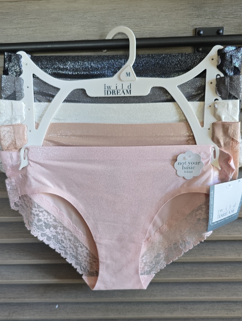 Rene Rofe Blush Pink Lace-Trim Bikini Panties